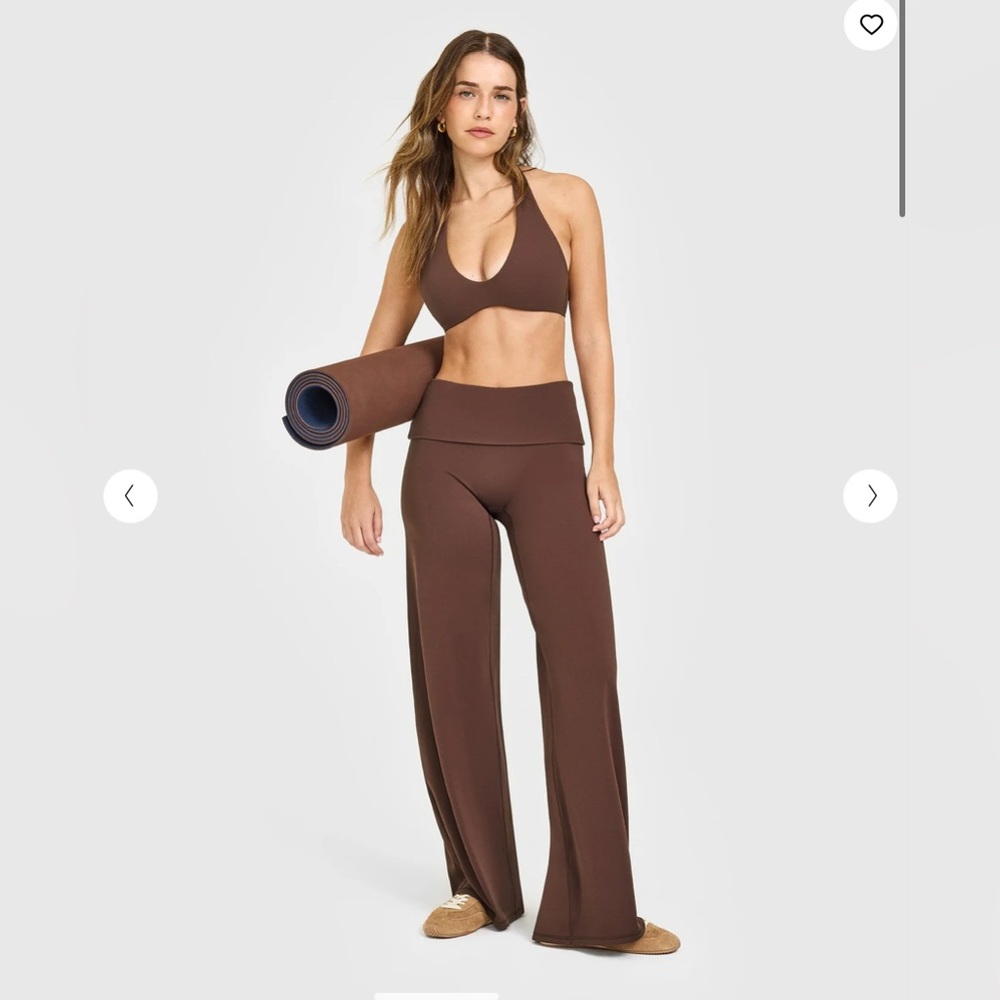 Oner Active Espresso Brown Fold over straight  Leg Pants.